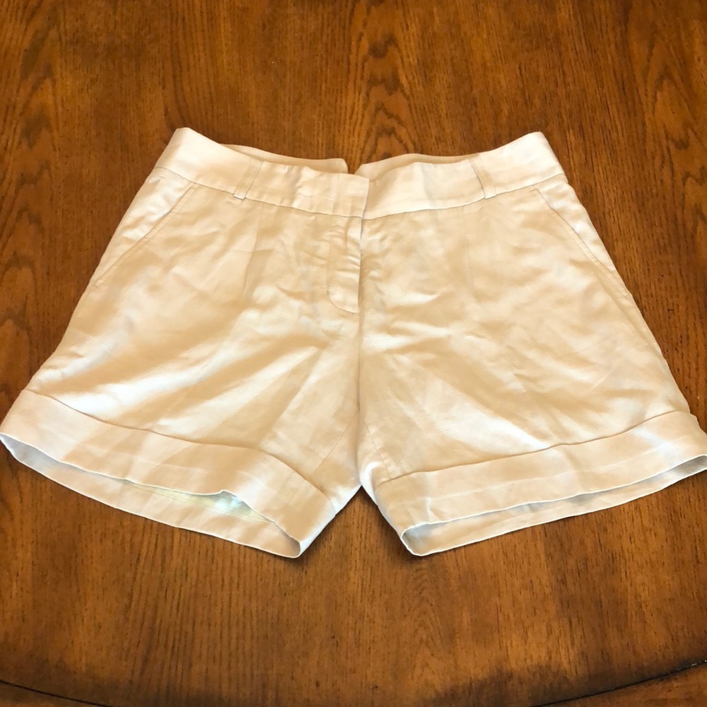 BCBG MAXAZRIA Tan Linen Shorts